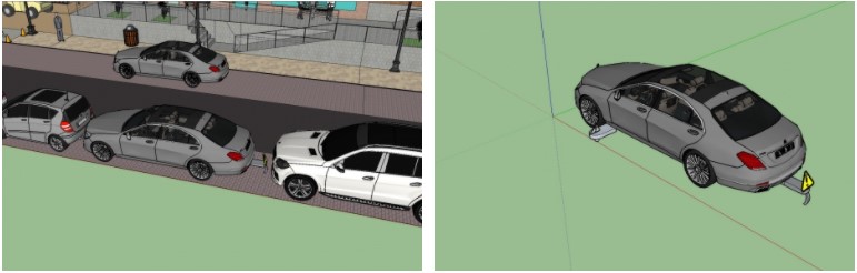 dispositivo retractil para senalizacion de vehiculos aparcados 