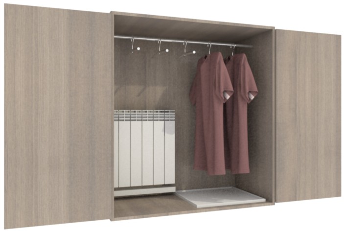 Mueble-Armario radiador de secado de ropa