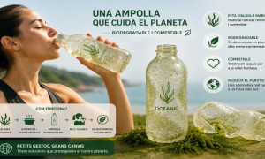 Una ampolla biodegradable que es pot menjar després d’utilitzar-la