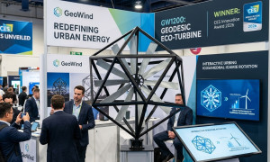 GeoWind sorprende en CES Unveiled con una turbina vertical ecológica que redefine la energía urbana