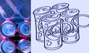 Porta pack de latas para bebidas provisto de sistema de rotura fácil