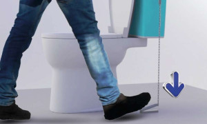 Inodoro con accionamiento mediante pedal