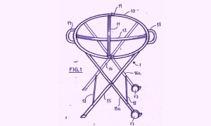 Soporte plegable para receptáculo de masa de mortero
