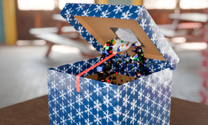 Bolsa con confeti para caja de regalo