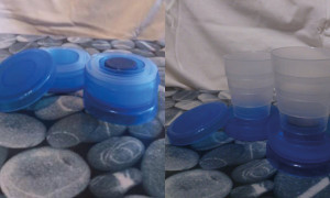 Vaso plegable filtrador de agua potable